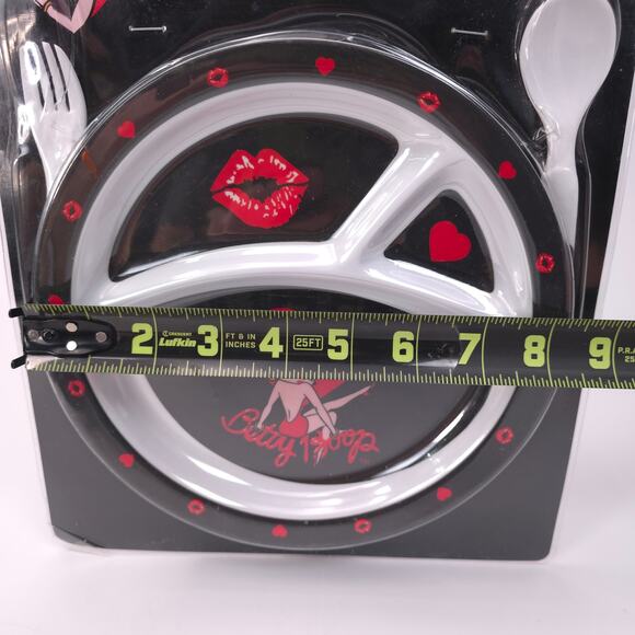 2003 Betty Boop 3 Piece Feeding Set Divided Plate Spoon Fork Sealed - Picture 7 of 7